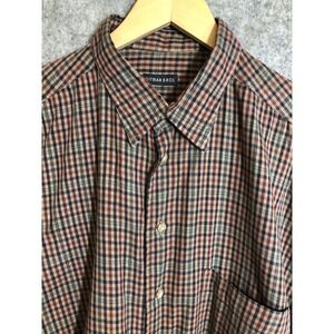Gitman Bros. Shirt Large Brown Check Cotton Flannel Career Casual Classic